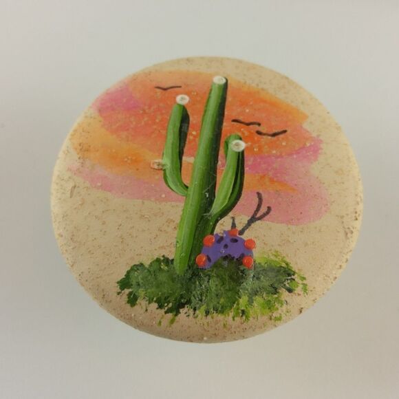 10 Southwestern clay hand-painted cabinet pulls - Picture 8 of 16